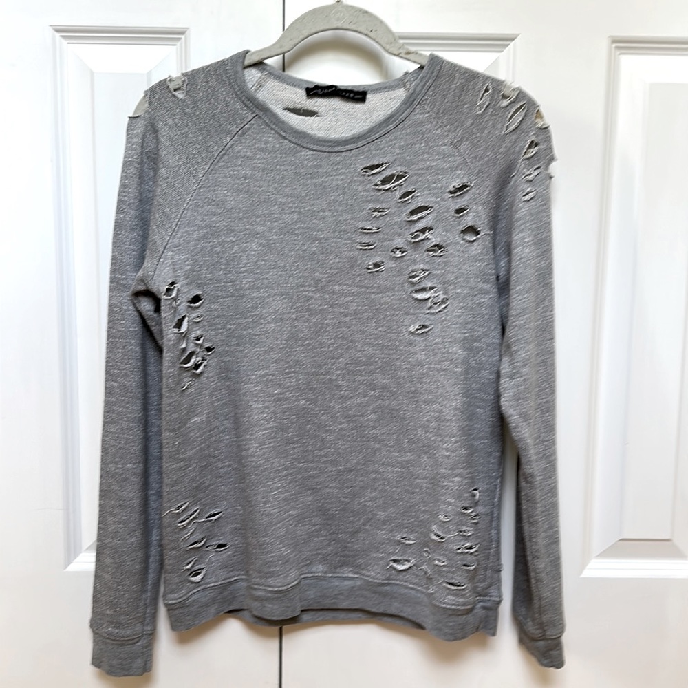 NWOT Heather Gary Distressed Sweatshirt